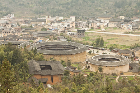 从福建山顶看土楼图片