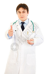 手持医疗温度计的医生手握体温计图片