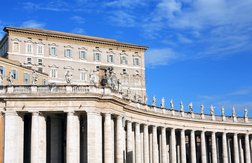 意大利梵蒂冈宫的教皇公寓与蓝图片