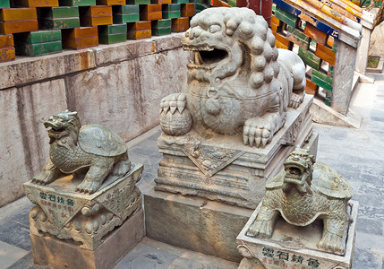 的守护狮子叫做石shi或皇背景图片