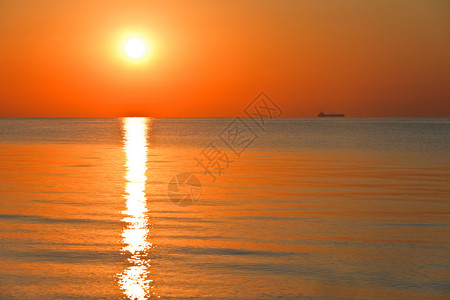 海上日出时太阳的反射图片