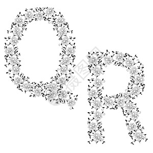 手绘装饰字母表字母qr图片