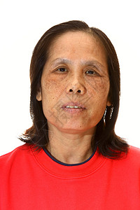 一个50多岁的亚洲女孤立图片