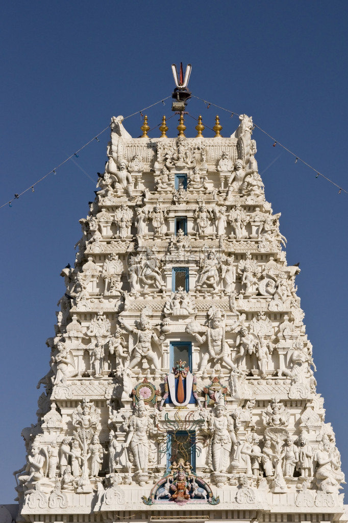兰格纳特印度教寺庙的Ornate塔图片