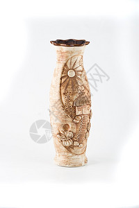 陶瓷花瓶上白色孤立背景图片