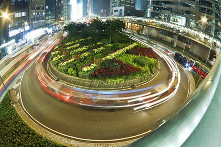 香港环岛夜间交通图片