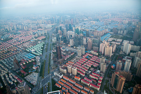 上海浦东夜景鸟瞰图图片
