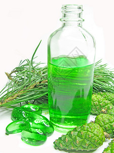 Spa绿色油瓶含有易燃天图片