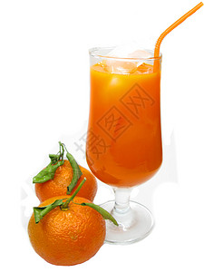 加冰的橙汁饮料图片