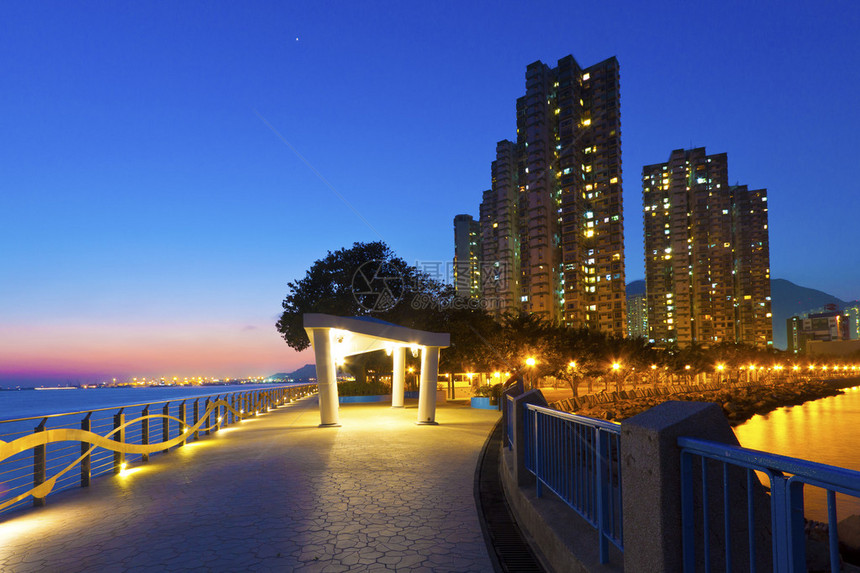 香港日落海岸图片