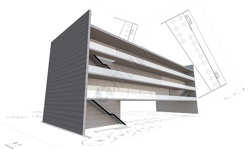 3d现代建筑工程概念的插图图片