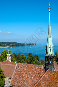 康斯坦教堂塔和博登湖图片