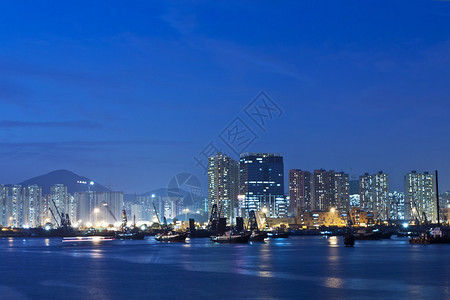 香港沿岸夜景图片