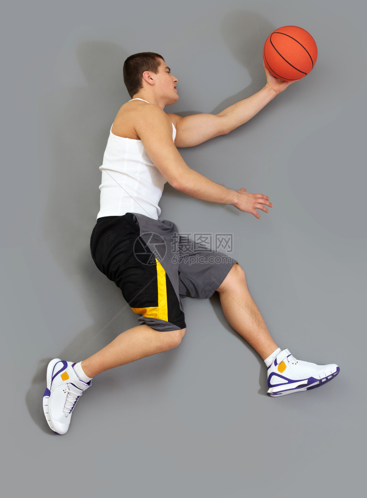 接球的肌肉篮球运动员概述图片