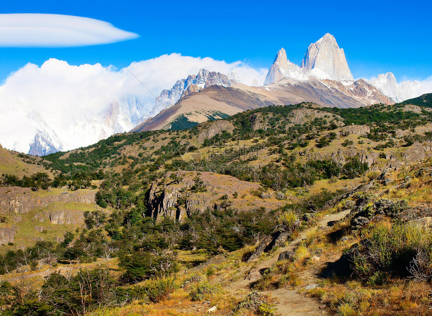 阿根廷巴塔哥尼亚LosGlaciares公园与MtFitzRoy的图片