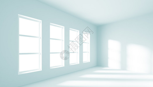 白色空房间的3d插图图片