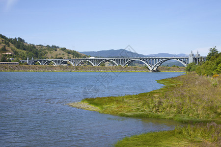 进水口格洛德海滩俄勒冈Hwy10背景