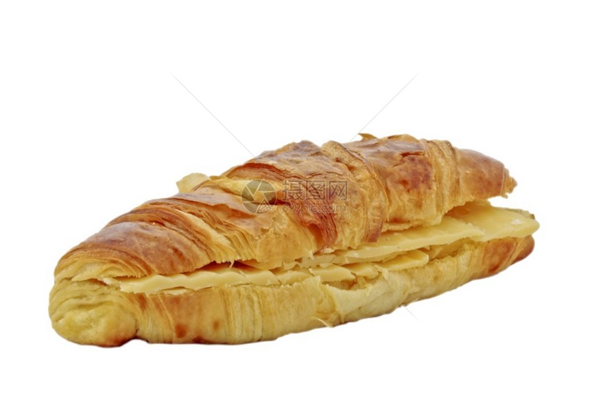 法式羊角面包配奶酪和黄油图片