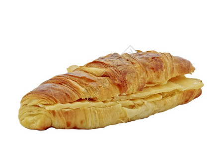 法式羊角面包配奶酪和黄油背景图片
