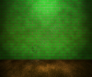 绿砖墙图片