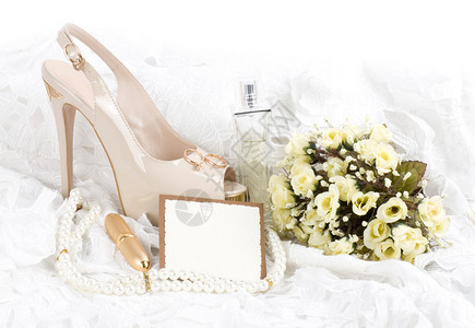 漂亮的新娘鞋带横幅的花边图片