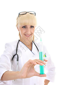 身穿白女医生用注射器穿白图片