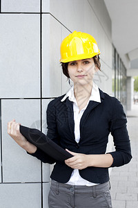 女建筑工程师和黄色图片