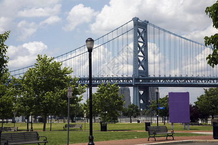 费城本杰明富兰克林大桥在图片