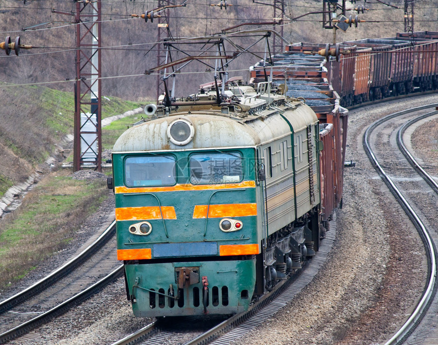 乌克兰重型电力煤炭列车图片