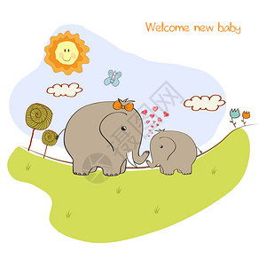 婴儿大象宝及其母亲图片