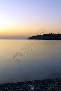 希腊罗德海滩的日出图片