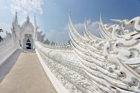 泰国清莱的watrongkhunbuddhism白色图片
