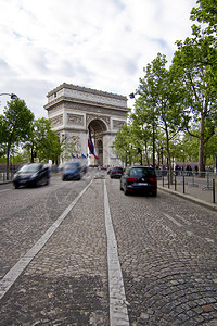 高乐观赏法国巴黎的胜利之弧背景