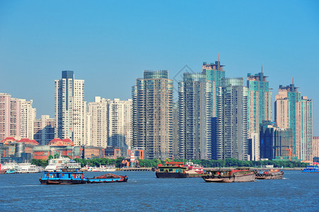 与蓝天的上海都市建筑学图片