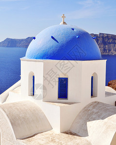 希腊圣托里尼岛的钟楼图片
