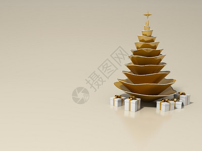金色和抽象的圣诞节树贺卡以蜜图片