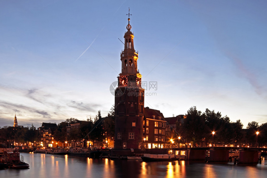 荷兰阿姆斯特丹中世纪水塔Water图片