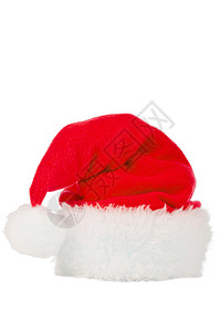 白色背景上的红色圣诞帽图片