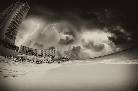 加勒比海滩风暴图片