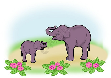 大象妈和年轻大象似图片