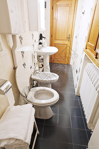 狭窄的洗手间室现代内部图片