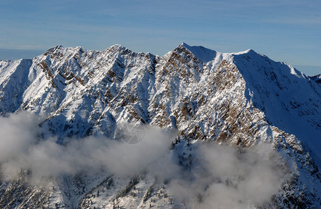 从美国犹他州的雪鸟滑雪胜地对图片