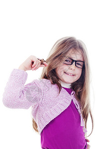 戴着滑稽眼镜的滑稽小女孩图片