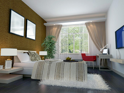 卧室的现代设计内部3图片