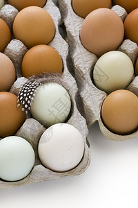从当地农场运来的新鲜鸡蛋背景图片