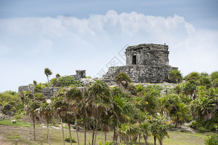 墨西哥图拉姆古代玛雅废墟在图片