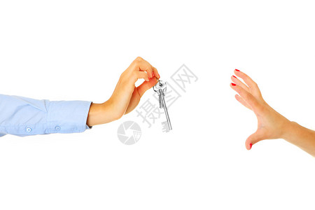 两只手交出白色共享钥匙图片