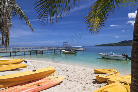 斐济白热带海滩上的背景图片