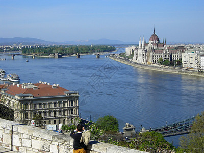 匈牙利布达佩斯和多瑙河全景图片