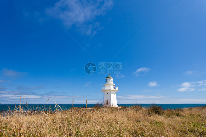 新西兰南岛卡特林斯海岸的WaipapaPoint灯塔修复得非常美的遗产建图片